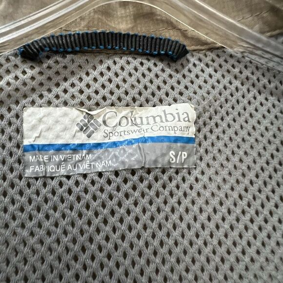 Columbia Small Tan Geo Print Short Sleeve Fishing Shirt B2 - Picture 3 of 5